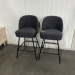 2x Barstoel Bepurehome, Vogue velvet, zithoogte ca. 64 cm, Donkergrijs